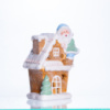Новогодняя декоративная фигурка с подсветкой 14×9×20 см Новогодний декор Домик из Сантой из фарфора CR-6-6