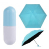 Компактный зонтик в капсуле-футляре Голубой, маленький зонт в капсуле. Цвет: голубой
