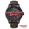 Чоловічий механічний годинник Awarder 058 Black-Red Leather Гільза з сапфіровим склом та автопідзаводом