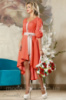 Платье летнее терракотовое из стрейч коттона с цветочной эксклюзивной вышивкой M,L