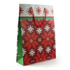 Пакет паперовий «Червоні сніжинки», 25 х 8,5 х 34,5 см