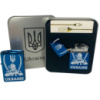 Дуговая электроимпульсная USB зажигалка Украина (металлическая коробка) HL-449. Цвет: синий