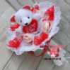 Букет з мішки та цукерок Rafaello, плюшевий ведмедик, подарунок для дівчини чи дитини