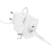 Сетевое зарядное устройство Hoco N35 2 Type-C PD 45W белое + кабель Type-C to Lightning