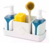 Кухонний органайзер Multifunctional Soap Dispenser 24×16 см з дозатором для мила • Органайзер для раковини з дозатором миючого засобу, тримачем для