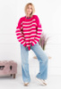Жіночий рожевий светр у смужку