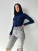 Женская теплая базовая водолазка «Kelly» оптом | Норма 42-44, Темно-синий