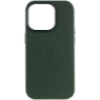 Шкіряний чохол для Apple iPhone 14 Pro (6.1«») - Leather Case (AA Plus) with MagSafe Shirt Green - купити в SmartEra.ua