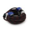 Кабель Merlion VGA 3+4, 10m, male to male (папа-папа), OD-8.2mm, 2 феррита, оплетка, круглый Black/Red, коннектор Blue, кулёк
