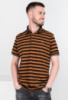 Чоловіча чорно-коричнева футболка-поло у смужку