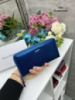 Натуральна шкіра. Блакитний - вмісткий і практичний жіночий гаманець на блискавці, зверху - лак, 20х10 см (1292)