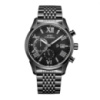 Чоловічий механічний годинник Forsining 8304 AII Black Steel з хронографом та сталевим браслетом