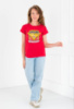 Жіноча червона футболка з принтом