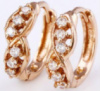 Елегантні сережки-кільця з цирконами позолота gold filled (gf574