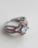 Серебряное позолоченное кольцо с БЕЛЫМ ТОПАЗОМ, 925 проба