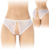 Сексуальні трусики білі з розрізом Ambre мереживна інтимна білизна для жінок One Size