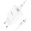 Мережевий зарядний пристрій з кабелем HOCO C94A Metro single port PD20W charger set(C to iP) White (6931474762184)