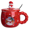 Новогодняя фарфоровая чашка «Зимняя Сказка» с крышкой 400 мл Yiwu FM-CS-20C