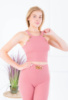 Жіночий рожевий комплект з топу та шорт