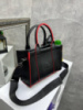 Чорний з червоним - міні-сумочки на блискавці зі знімним тканинним ремінем у комплекті  (0523)