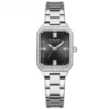 Жіночий годинник Curren 9102 Silver-Black з прямокутним корпусом та металевим браслетом