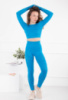Жіночий синій комплект з топу та лосин