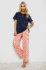 Піжама жіноча з принтом, колір синій, 243R10362