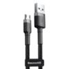 Дата кабель Baseus Cafule MicroUSB Cable 2.4A (0.5m) (CAMKLF-A), Сірий / Чорний - купити в SmartEra.ua