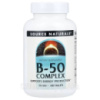 Комплекс вітамінів B, 50 мг, B-50 Complex, Source Naturals, 100 таблеток