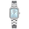 Жіночий годинник Curren 9102 Silver-Blue з прямокутним корпусом та сріблястим браслетом