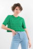 Жіночий зелений топ у смужку