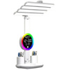 Настільна LED лампа KRX-104 з RGB-підсвіткою, вентилятором, годинником і підставкою • Акумуляторний настільний світильник 4-в-1 із сенсорним...