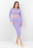 Жіночий ліловий трикотажний костюм-трійка