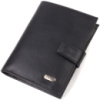 Класичний вертикальний чоловічий портмоне середнього розміру з натуральної гладкої шкіри 721857 Чорний