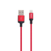 Кабель HOCO X14 USB to iP 2A, 2m, nylon, aluminum connectors Black-red (6957531062899)
