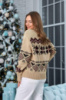44-50 Жіночий светр теплий напівшерстяний. Свитер под горло с орнаментом, Вязаный свитер теплый
