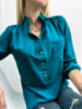 Жіноча блузка «Sellin» оптом | Батал 54-56, Морська хвиля
