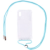 Чохол TPU Crossbody Transparent для Apple iPhone XS Max (Бірюзовий) - купити в SmartEra.ua