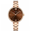 Жіночий годинник Curren 9017 Rose Gold-Brown з бордовим циферблатом та браслетом