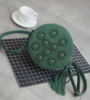 Женская круглая сумочка с цветами Зеленый