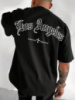 Футболка чорна з ДТФ принтом | 57-104