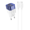 МЗП Hoco C125A Transparent PD20W (1USB-C) + кабель Type-C to Type-C