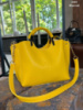 АКЦІЯ!  Жовта — стильна сумка на три відділення — фурнітура золото — топ продажів  (2049)