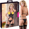 Чорний комплект білизни з відкритим бюстом Cottelli «Open-bust Basque Set» від Orion M/L (Німеччина)