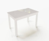 Стол обеденный раскладной Fusion furniture Фишер 110 Белый/Стекло белое