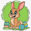 Картина за номерами - Веселий кролик ©art_selena_ua Идейка 25х25 см (KHO6201)