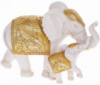 Декоративная статуэтка «Слон со Слонёнком» 23.5х11х17см, полистоун, белый с золотом