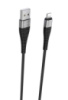 Кабель BOROFONE BX32 USB to iP 2.4A, 1m, nylon, aluminum+TPE connectors, Black (6931474710413)