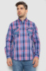 Сорочка чоловіча в клітинку, колір блакитний, 214R0746