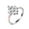 Серебряное кольцо с золотыми вставками Kript-10 размер:17;18.5;19;